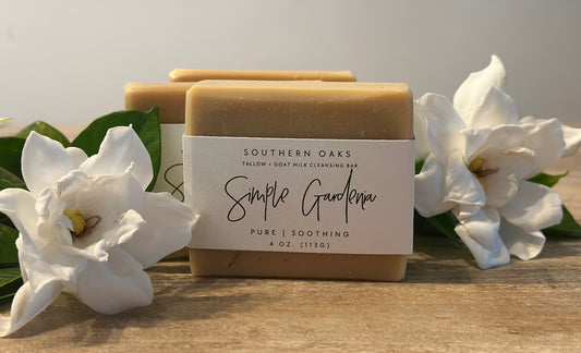 Simple Gardenia Tallow + Goat Milk Cleansing Bar